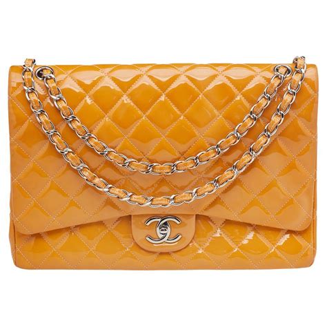 chanel flap bag patent leather in yellow|chanel patent leather backpack.